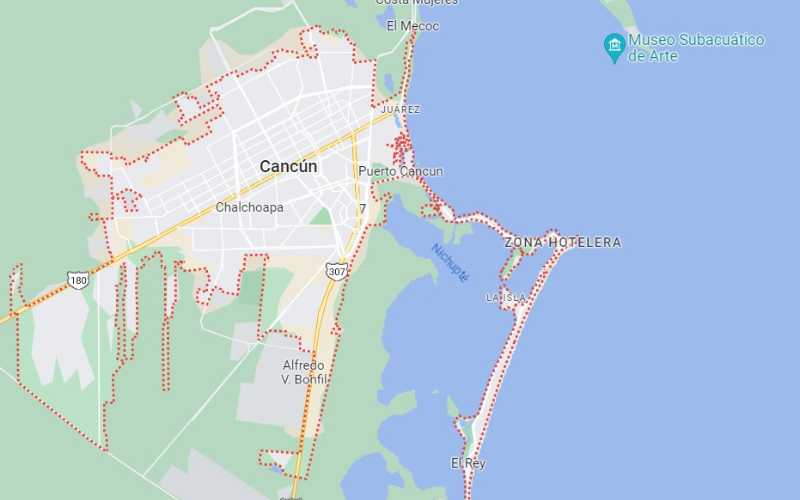 Map of Cancun